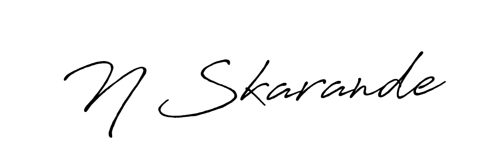 Use a signature maker to create a handwritten signature online. With this signature software, you can design (Antro_Vectra_Bolder) your own signature for name N Skarande. N Skarande signature style 7 images and pictures png