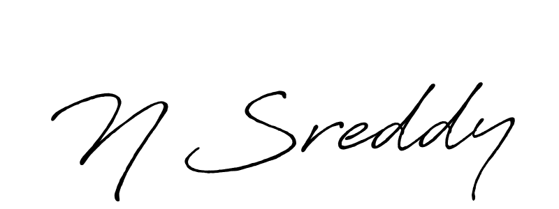 How to make N Sreddy name signature. Use Antro_Vectra_Bolder style for creating short signs online. This is the latest handwritten sign. N Sreddy signature style 7 images and pictures png