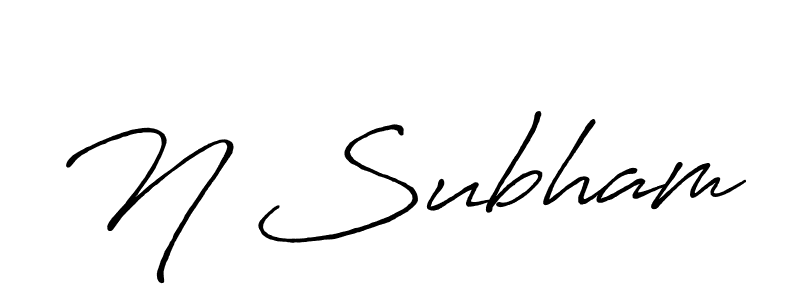 Design your own signature with our free online signature maker. With this signature software, you can create a handwritten (Antro_Vectra_Bolder) signature for name N Subham. N Subham signature style 7 images and pictures png