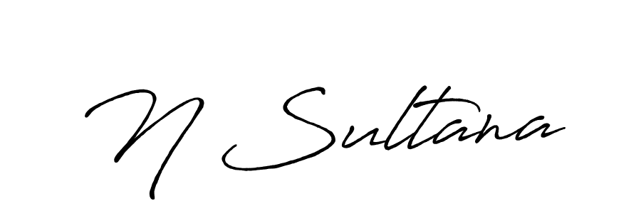 How to make N Sultana name signature. Use Antro_Vectra_Bolder style for creating short signs online. This is the latest handwritten sign. N Sultana signature style 7 images and pictures png