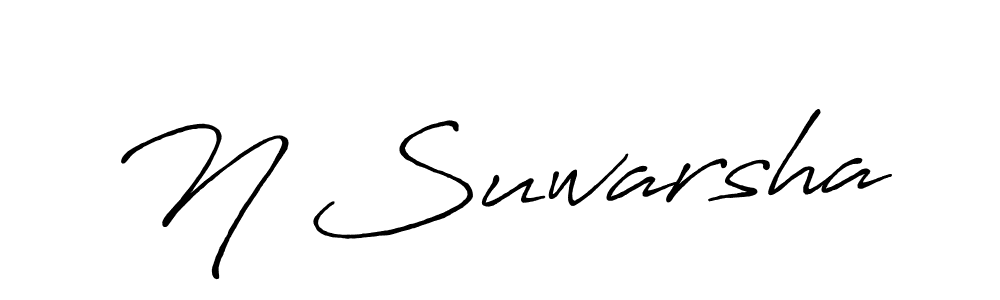 The best way (Antro_Vectra_Bolder) to make a short signature is to pick only two or three words in your name. The name N Suwarsha include a total of six letters. For converting this name. N Suwarsha signature style 7 images and pictures png