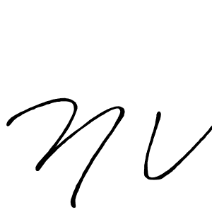 Use a signature maker to create a handwritten signature online. With this signature software, you can design (Antro_Vectra_Bolder) your own signature for name N V. N V signature style 7 images and pictures png