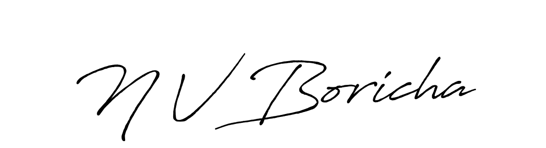 Create a beautiful signature design for name N V Boricha. With this signature (Antro_Vectra_Bolder) fonts, you can make a handwritten signature for free. N V Boricha signature style 7 images and pictures png