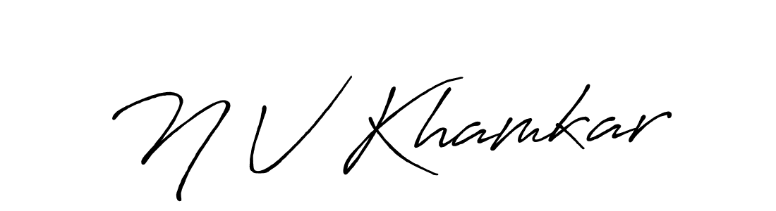 Create a beautiful signature design for name N V Khamkar. With this signature (Antro_Vectra_Bolder) fonts, you can make a handwritten signature for free. N V Khamkar signature style 7 images and pictures png