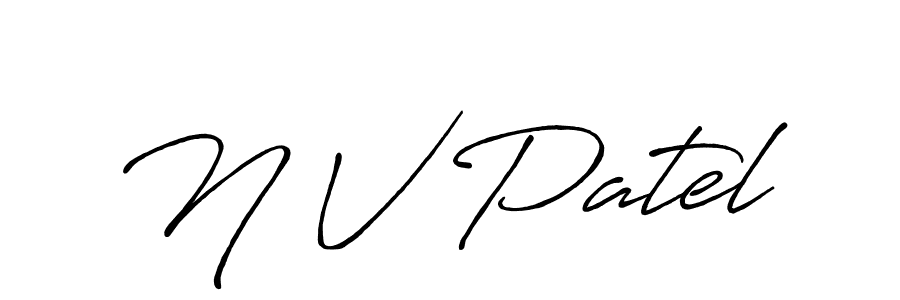 Also we have N V Patel name is the best signature style. Create professional handwritten signature collection using Antro_Vectra_Bolder autograph style. N V Patel signature style 7 images and pictures png