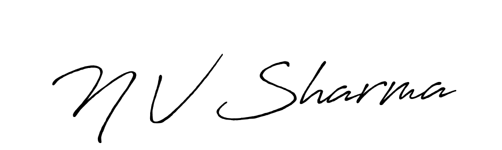 Also we have N V Sharma name is the best signature style. Create professional handwritten signature collection using Antro_Vectra_Bolder autograph style. N V Sharma signature style 7 images and pictures png