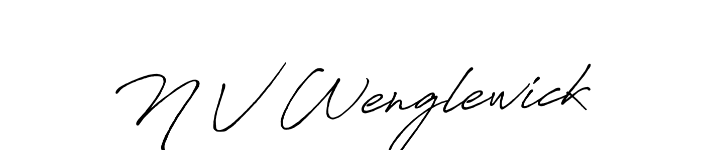 Use a signature maker to create a handwritten signature online. With this signature software, you can design (Antro_Vectra_Bolder) your own signature for name N V Wenglewick. N V Wenglewick signature style 7 images and pictures png