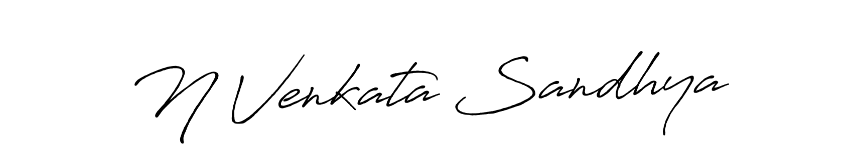 How to make N Venkata Sandhya name signature. Use Antro_Vectra_Bolder style for creating short signs online. This is the latest handwritten sign. N Venkata Sandhya signature style 7 images and pictures png