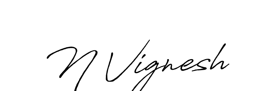 Also we have N Vignesh name is the best signature style. Create professional handwritten signature collection using Antro_Vectra_Bolder autograph style. N Vignesh signature style 7 images and pictures png