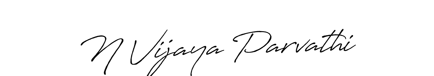 Create a beautiful signature design for name N Vijaya Parvathi. With this signature (Antro_Vectra_Bolder) fonts, you can make a handwritten signature for free. N Vijaya Parvathi signature style 7 images and pictures png