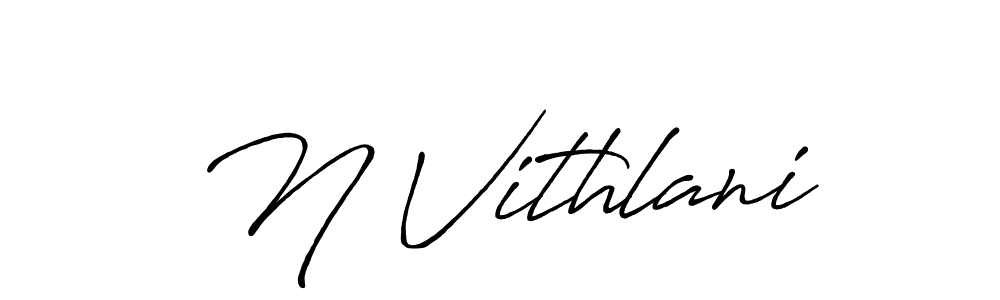Create a beautiful signature design for name N Vithlani. With this signature (Antro_Vectra_Bolder) fonts, you can make a handwritten signature for free. N Vithlani signature style 7 images and pictures png