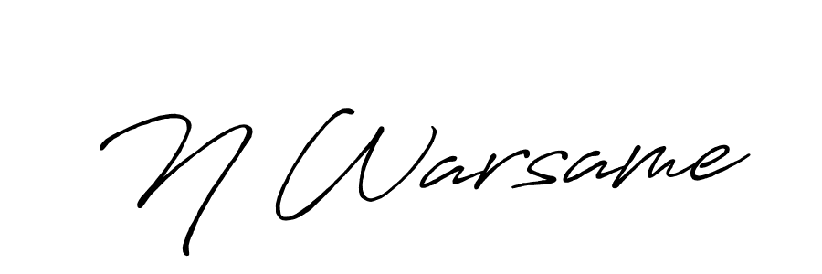 Make a beautiful signature design for name N Warsame. With this signature (Antro_Vectra_Bolder) style, you can create a handwritten signature for free. N Warsame signature style 7 images and pictures png