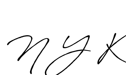 Make a beautiful signature design for name N Y K. With this signature (Antro_Vectra_Bolder) style, you can create a handwritten signature for free. N Y K signature style 7 images and pictures png