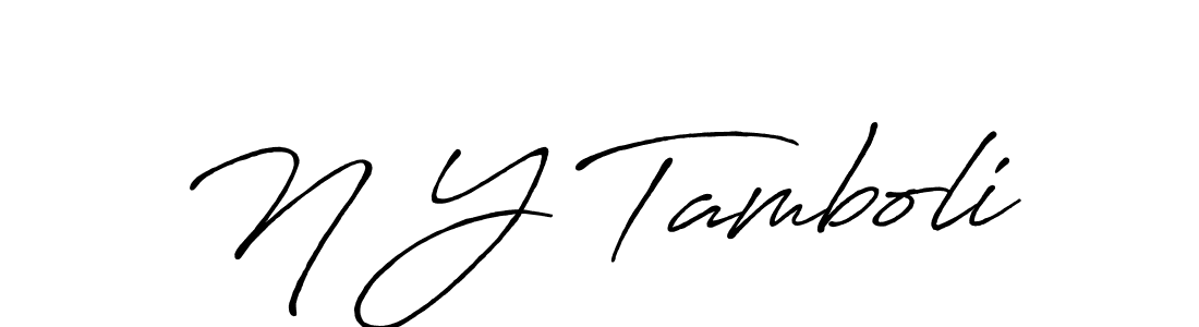 Create a beautiful signature design for name N Y Tamboli. With this signature (Antro_Vectra_Bolder) fonts, you can make a handwritten signature for free. N Y Tamboli signature style 7 images and pictures png