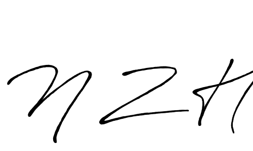 Make a beautiful signature design for name N Z H. Use this online signature maker to create a handwritten signature for free. N Z H signature style 7 images and pictures png