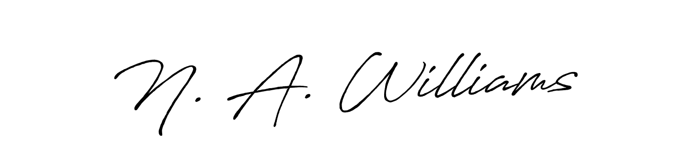 It looks lik you need a new signature style for name N. A. Williams. Design unique handwritten (Antro_Vectra_Bolder) signature with our free signature maker in just a few clicks. N. A. Williams signature style 7 images and pictures png