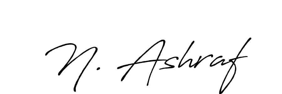 The best way (Antro_Vectra_Bolder) to make a short signature is to pick only two or three words in your name. The name N. Ashraf include a total of six letters. For converting this name. N. Ashraf signature style 7 images and pictures png