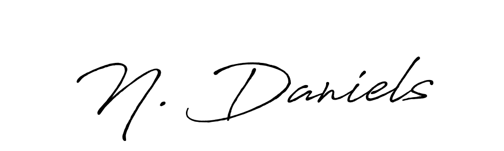 You should practise on your own different ways (Antro_Vectra_Bolder) to write your name (N. Daniels) in signature. don't let someone else do it for you. N. Daniels signature style 7 images and pictures png