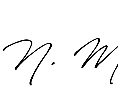 How to make N. M name signature. Use Antro_Vectra_Bolder style for creating short signs online. This is the latest handwritten sign. N. M signature style 7 images and pictures png