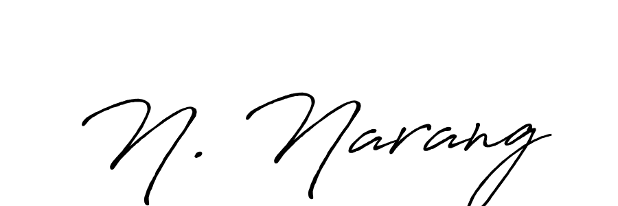 How to make N. Narang name signature. Use Antro_Vectra_Bolder style for creating short signs online. This is the latest handwritten sign. N. Narang signature style 7 images and pictures png