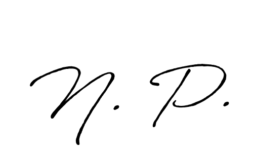 Design your own signature with our free online signature maker. With this signature software, you can create a handwritten (Antro_Vectra_Bolder) signature for name N. P.. N. P. signature style 7 images and pictures png