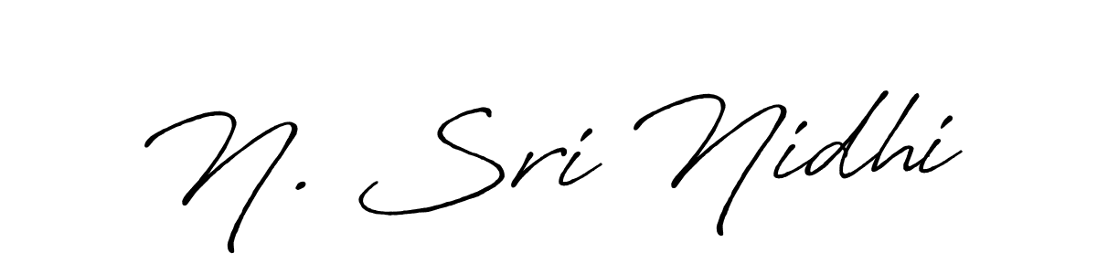 How to make N. Sri Nidhi name signature. Use Antro_Vectra_Bolder style for creating short signs online. This is the latest handwritten sign. N. Sri Nidhi signature style 7 images and pictures png