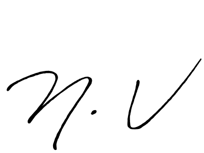 The best way (Antro_Vectra_Bolder) to make a short signature is to pick only two or three words in your name. The name N. V include a total of six letters. For converting this name. N. V signature style 7 images and pictures png