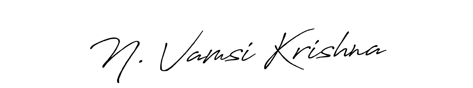 How to make N. Vamsi Krishna name signature. Use Antro_Vectra_Bolder style for creating short signs online. This is the latest handwritten sign. N. Vamsi Krishna signature style 7 images and pictures png