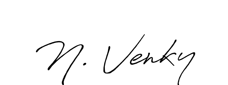 The best way (Antro_Vectra_Bolder) to make a short signature is to pick only two or three words in your name. The name N. Venky include a total of six letters. For converting this name. N. Venky signature style 7 images and pictures png