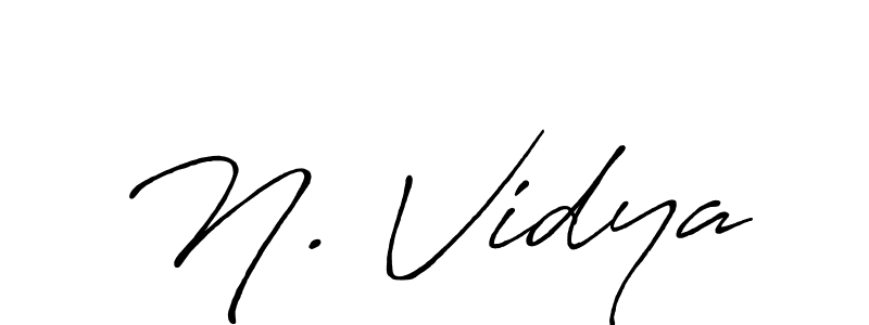 How to make N. Vidya name signature. Use Antro_Vectra_Bolder style for creating short signs online. This is the latest handwritten sign. N. Vidya signature style 7 images and pictures png