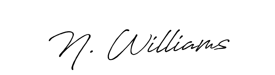 Use a signature maker to create a handwritten signature online. With this signature software, you can design (Antro_Vectra_Bolder) your own signature for name N. Williams. N. Williams signature style 7 images and pictures png