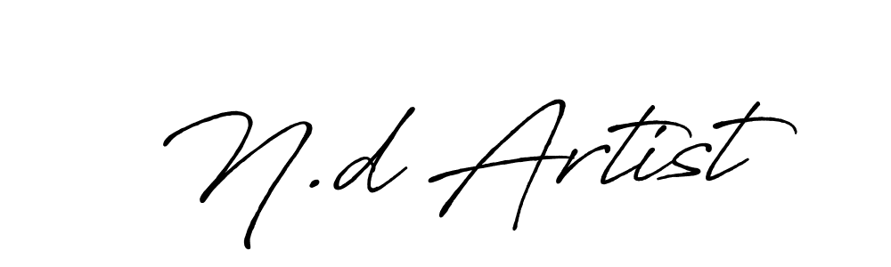 Create a beautiful signature design for name N.d Artist. With this signature (Antro_Vectra_Bolder) fonts, you can make a handwritten signature for free. N.d Artist signature style 7 images and pictures png