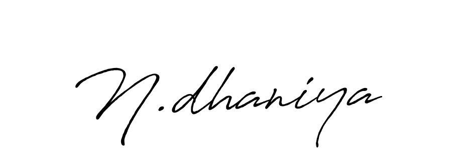 Create a beautiful signature design for name N.dhaniya. With this signature (Antro_Vectra_Bolder) fonts, you can make a handwritten signature for free. N.dhaniya signature style 7 images and pictures png