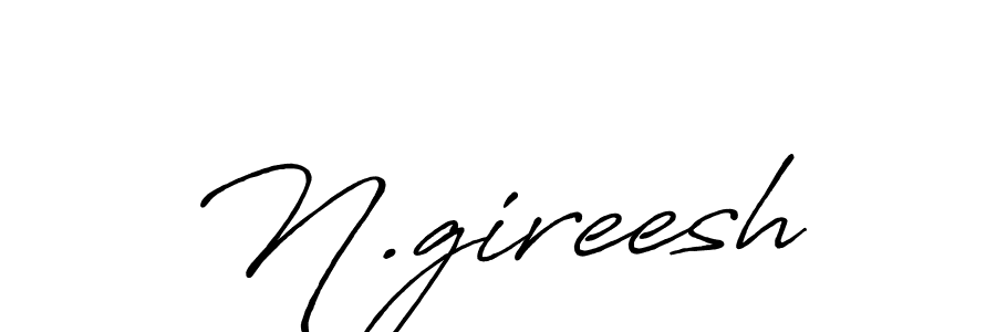 Use a signature maker to create a handwritten signature online. With this signature software, you can design (Antro_Vectra_Bolder) your own signature for name N.gireesh. N.gireesh signature style 7 images and pictures png