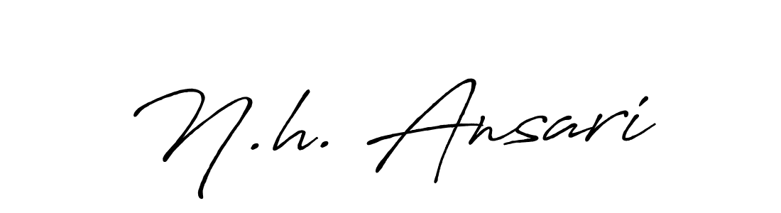 Design your own signature with our free online signature maker. With this signature software, you can create a handwritten (Antro_Vectra_Bolder) signature for name N.h. Ansari. N.h. Ansari signature style 7 images and pictures png