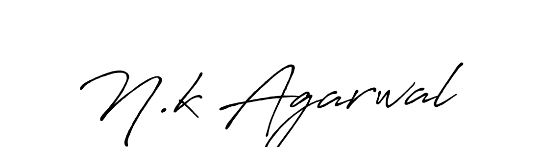 The best way (Antro_Vectra_Bolder) to make a short signature is to pick only two or three words in your name. The name N.k Agarwal include a total of six letters. For converting this name. N.k Agarwal signature style 7 images and pictures png