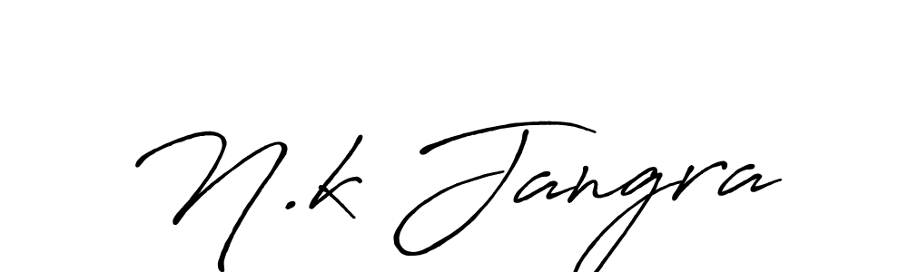 N.k Jangra stylish signature style. Best Handwritten Sign (Antro_Vectra_Bolder) for my name. Handwritten Signature Collection Ideas for my name N.k Jangra. N.k Jangra signature style 7 images and pictures png