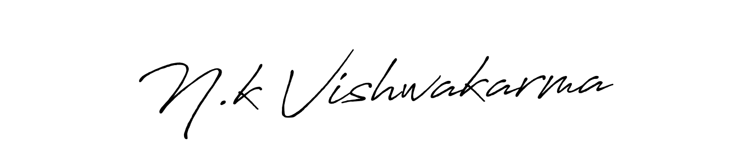 How to make N.k Vishwakarma name signature. Use Antro_Vectra_Bolder style for creating short signs online. This is the latest handwritten sign. N.k Vishwakarma signature style 7 images and pictures png