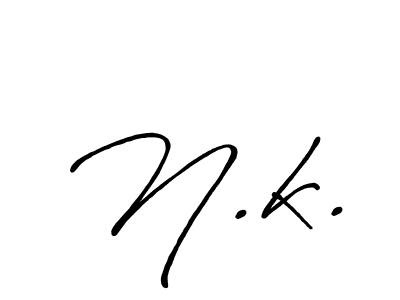 Create a beautiful signature design for name N.k.. With this signature (Antro_Vectra_Bolder) fonts, you can make a handwritten signature for free. N.k. signature style 7 images and pictures png