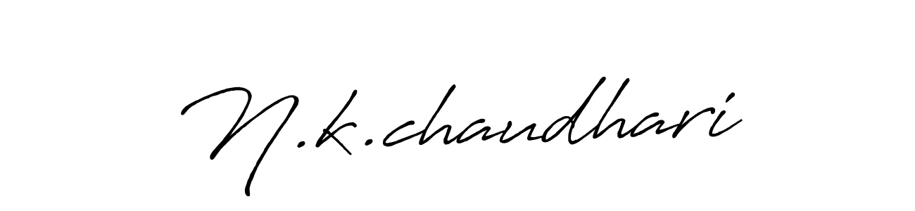 Create a beautiful signature design for name N.k.chaudhari. With this signature (Antro_Vectra_Bolder) fonts, you can make a handwritten signature for free. N.k.chaudhari signature style 7 images and pictures png