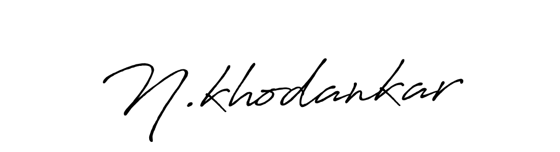 How to make N.khodankar name signature. Use Antro_Vectra_Bolder style for creating short signs online. This is the latest handwritten sign. N.khodankar signature style 7 images and pictures png