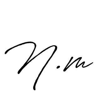 How to make N.m name signature. Use Antro_Vectra_Bolder style for creating short signs online. This is the latest handwritten sign. N.m signature style 7 images and pictures png