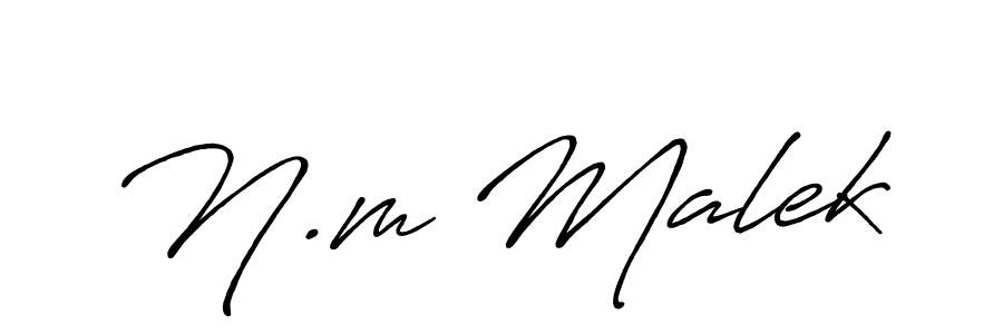 Also we have N.m Malek name is the best signature style. Create professional handwritten signature collection using Antro_Vectra_Bolder autograph style. N.m Malek signature style 7 images and pictures png