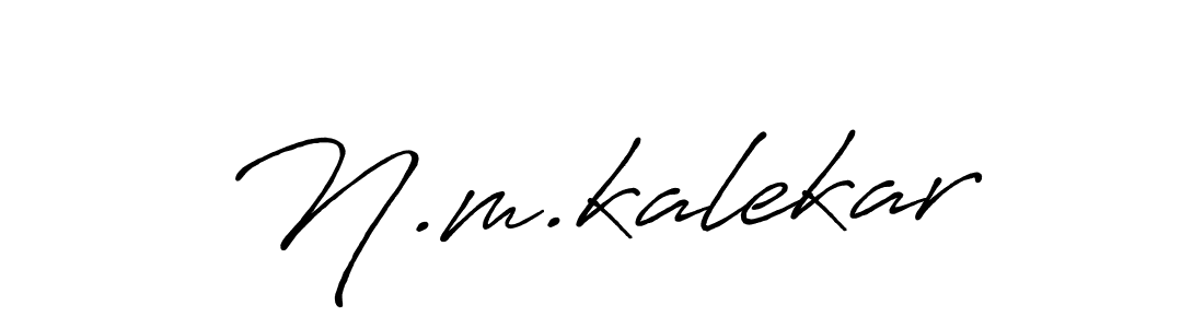 How to make N.m.kalekar name signature. Use Antro_Vectra_Bolder style for creating short signs online. This is the latest handwritten sign. N.m.kalekar signature style 7 images and pictures png