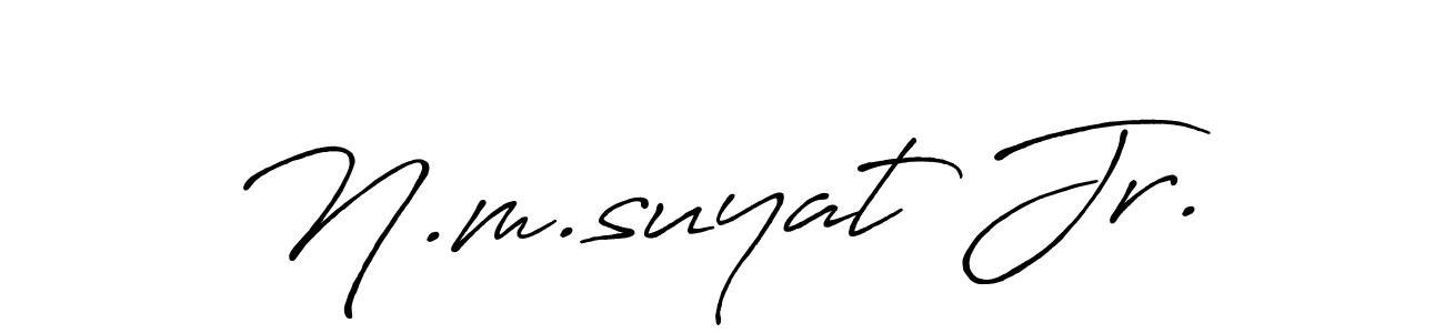 Design your own signature with our free online signature maker. With this signature software, you can create a handwritten (Antro_Vectra_Bolder) signature for name N.m.suyat Jr.. N.m.suyat Jr. signature style 7 images and pictures png