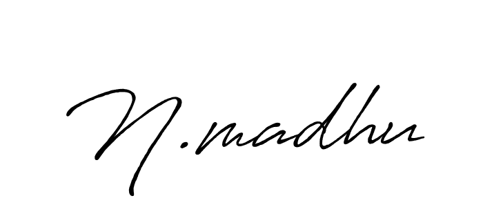 Design your own signature with our free online signature maker. With this signature software, you can create a handwritten (Antro_Vectra_Bolder) signature for name N.madhu. N.madhu signature style 7 images and pictures png