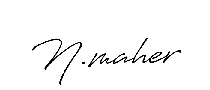 The best way (Antro_Vectra_Bolder) to make a short signature is to pick only two or three words in your name. The name N.maher include a total of six letters. For converting this name. N.maher signature style 7 images and pictures png