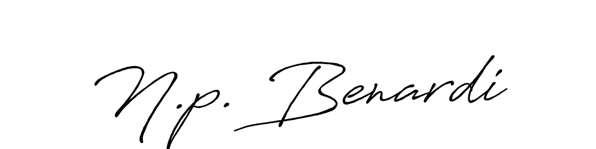 How to make N.p. Benardi name signature. Use Antro_Vectra_Bolder style for creating short signs online. This is the latest handwritten sign. N.p. Benardi signature style 7 images and pictures png