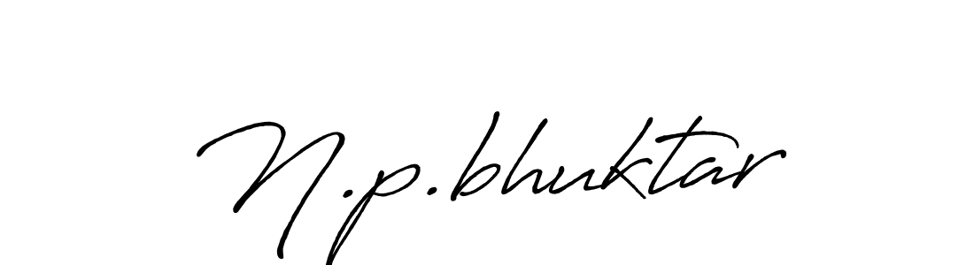 Create a beautiful signature design for name N.p.bhuktar. With this signature (Antro_Vectra_Bolder) fonts, you can make a handwritten signature for free. N.p.bhuktar signature style 7 images and pictures png