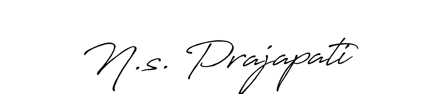 How to make N.s. Prajapati name signature. Use Antro_Vectra_Bolder style for creating short signs online. This is the latest handwritten sign. N.s. Prajapati signature style 7 images and pictures png